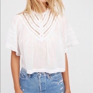 Free People Leanne White Crochet Top